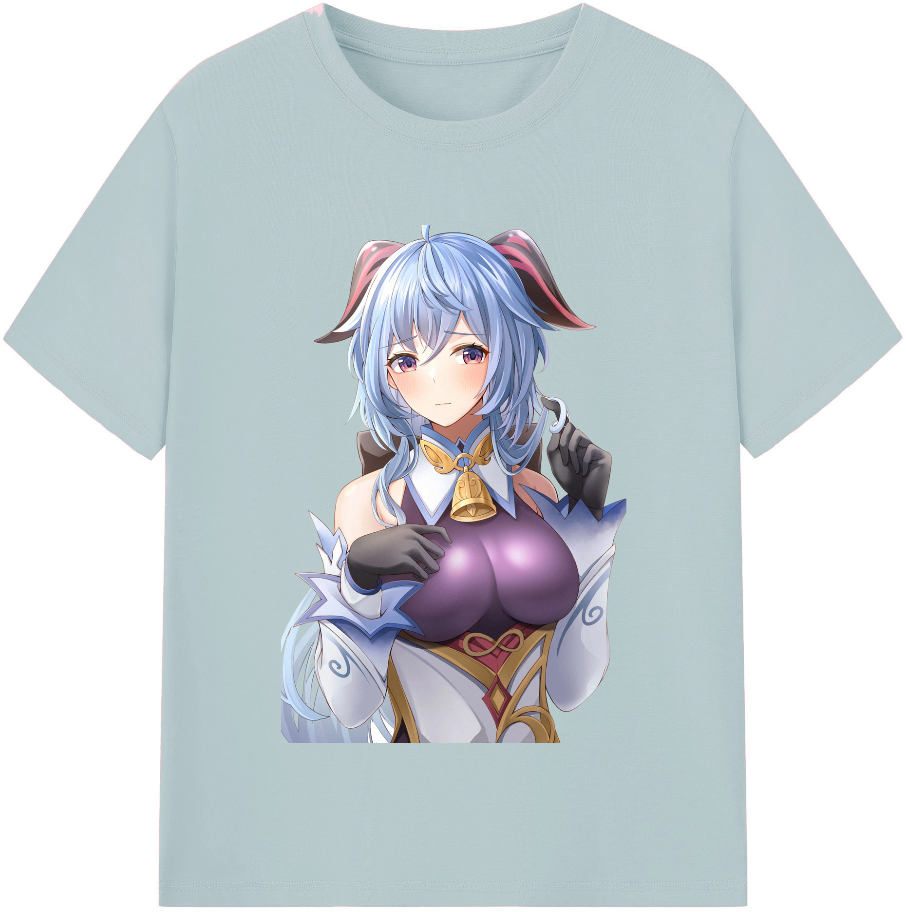げんし神 甘雨 かんう genshin Ganyu 綿100％半袖Tシャツ（フロントプリント）